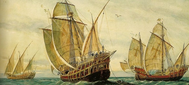 Le caravalle, un nuovo tipo di nave caratterizzate da vele triangolari. Altra caratteristica di queste imbarcazioni era una forma più tondeggiante dello scafo, che favoriva la stabilità nella navigazione e garantiva la possibilità di trasportare più merci.