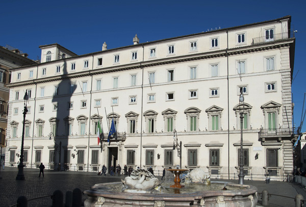 Palazzo Chigi a Roma, sede del Governo Italiano