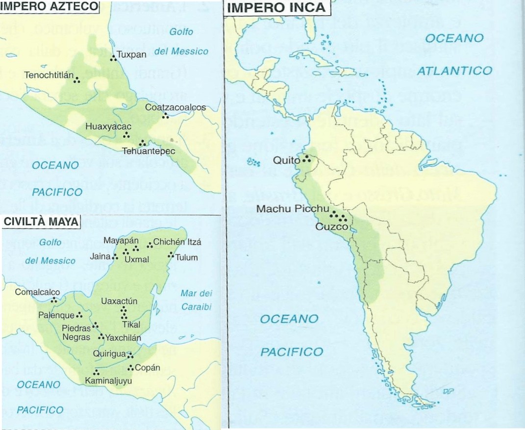 Mappa delle civiltà precolombiane dell'America centro-meridionale