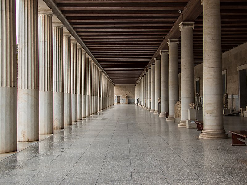 Il Portico dipinto, la Stoá, dove si tenevano le lezioni della scuola stoica.