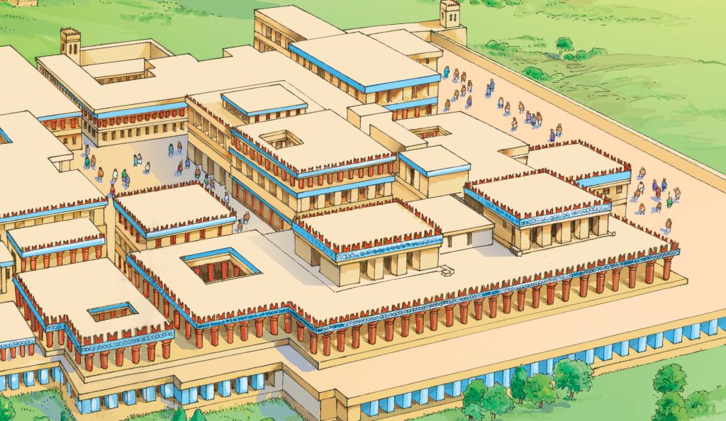 Una ricostruzione del Palazzo di Cnosso
