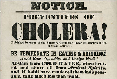 I consigli dell'epoca per minimizzare il rischio di contrarre il colera